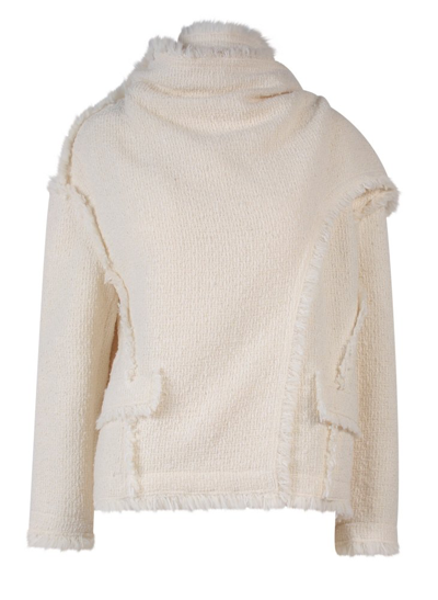 Shop Alberta Ferretti Tweed Blazer In White