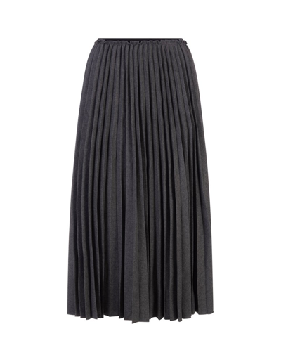 Shop Red Valentino Redvalentino Pleated Stretch Flannel Skirt In Grey