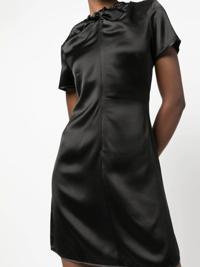 Shop Proenza Schouler White Label Ruched Satin Mini Dress In Black