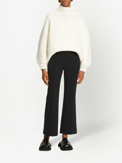 Shop Proenza Schouler White Label Bi-stretch Crepe Flared Pants In Black