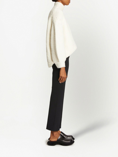 Shop Proenza Schouler White Label Bi-stretch Crepe Flared Pants In Black