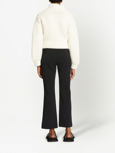 Shop Proenza Schouler White Label Bi-stretch Crepe Flared Pants In Black