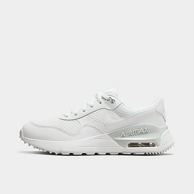 Shop Nike Big Kids' Air Max Systm Casual Shoes In White/white/pure Platinum