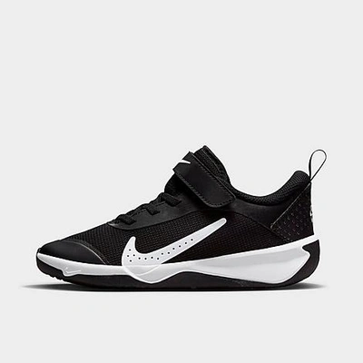 Shop Nike Little Kids' Omni Multi-court Stretch Lace Casual Shoes In Black/anthracite