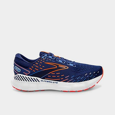 Shop Brooks Men's Glycerin Gts 20 Running Shoes (wide Width 2e) In Blue Depths/palace Blue/orange