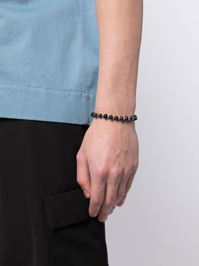 Dower & Hall Beaded T-bar Fastening Bracelet In Black