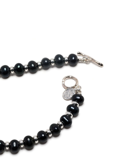 Shop Dower & Hall Beaded T-bar Fastening Bracelet In Black