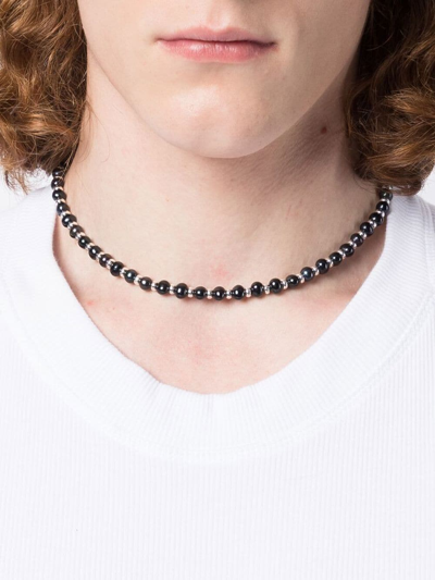 Shop Dower & Hall Pearl-nuggets Beaded Necklace In Black