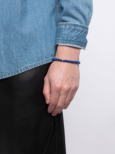 Shop Dower & Hall Disco Balls T-bar Fastening Bracelet In Blue