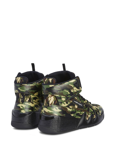 Shop Giuseppe Zanotti Talon Camouflage High-top Sneakers In Green