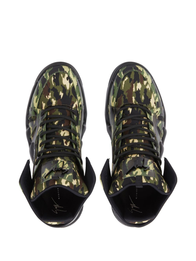 Shop Giuseppe Zanotti Talon Camouflage High-top Sneakers In Green