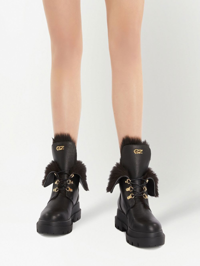 Shop Giuseppe Zanotti Phillis Leather Ankle Boots In Black