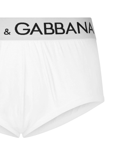 Shop Dolce & Gabbana Brando Logo-waistband Briefs In White