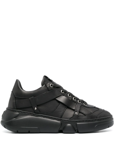 Shop Agl Attilio Giusti Leombruni Ruth Leather Sneakers In Black