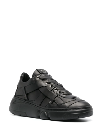 Shop Agl Attilio Giusti Leombruni Ruth Leather Sneakers In Black