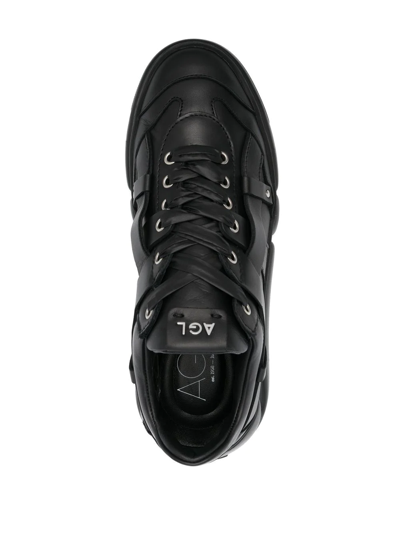 Shop Agl Attilio Giusti Leombruni Ruth Leather Sneakers In Black