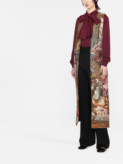 Moschino Flared Leg Crepe Pants With Hook In Animal Print