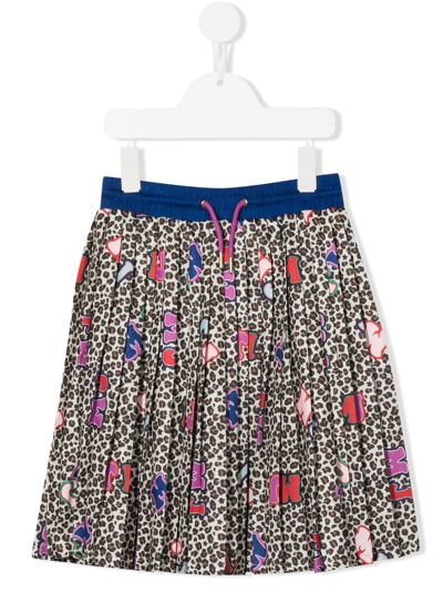 Shop Marc Jacobs Leopard Letter-print Skirt In Multicolour