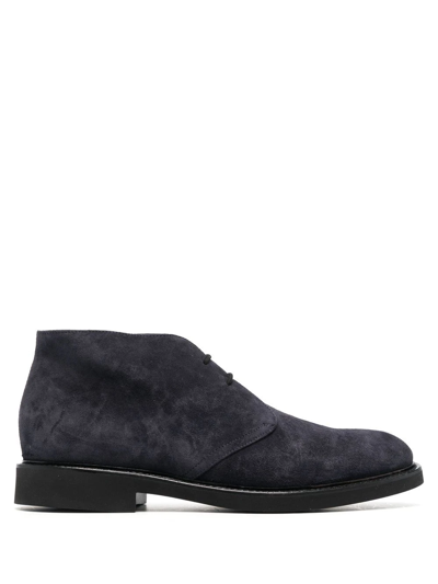 Shop Doucal's Lace-up Suede Desert Boots In Blue