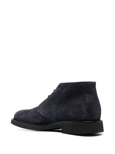 Doucal's Ankle Boot In Suede Leather In Blue