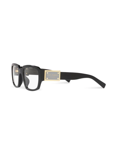 Shop Dolce & Gabbana Placchetta Square-frame Glasses In Black