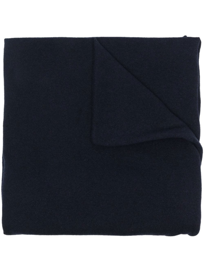 Shop Jil Sander Cashmere Logo-patch Scarf In Blue