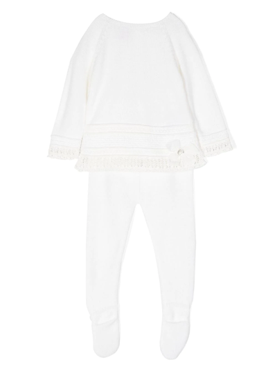 Shop Paz Rodriguez Wool-knit Trouser Set In White