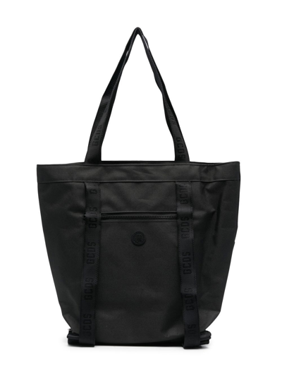 Shop Gcds Logo-print Shoulder Bag In 60100 Black