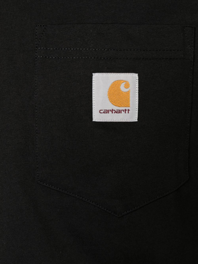 Shop Carhartt Pocket Logo-patch T-shirt In Black