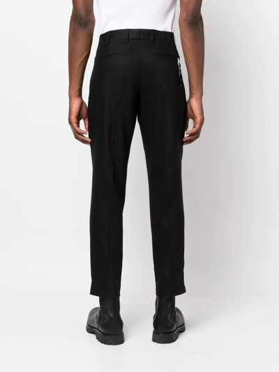 Pt Torino Cropped Straight-leg Trousers In Black