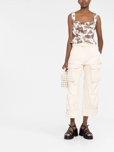 Shop Simone Rocha Cropped Cargo Trousers In Neutrals