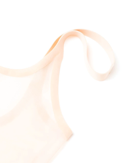 Wolford Semi-sheer Tulle Bodysuit In 407-clay - 407-clay