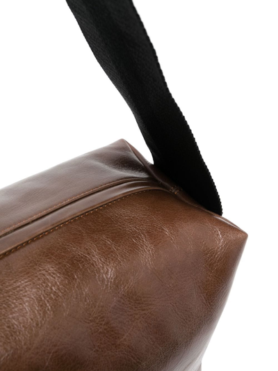 Shop Uma Wang Embossed-logo Detail Shoulder Bag In Brown