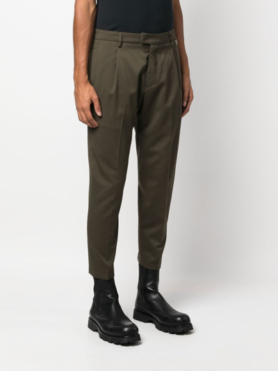 Shop Low Brand Straight-leg Cropped Trousers In Green