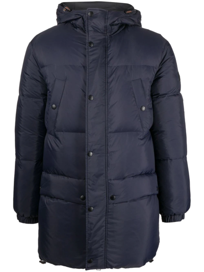 Shop Yves Salomon Hooded Feather-down Padded Jacket In Blue