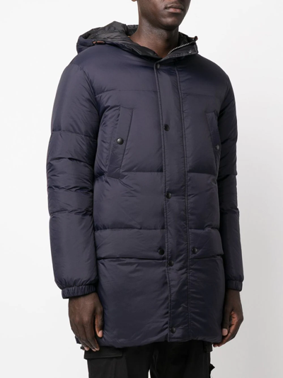 Shop Yves Salomon Hooded Feather-down Padded Jacket In Blue