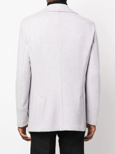 Shop Eleventy Double-breasted Wool-cashmere Coat In Grey