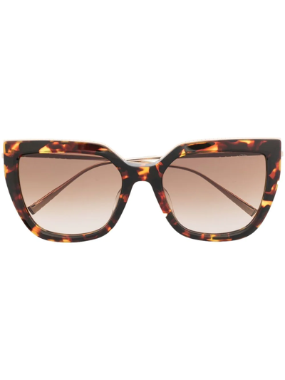 Shop Chopard Eyewear Cat-eye Frame Sunglasses In Brown