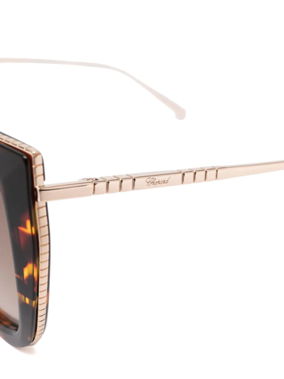 Shop Chopard Eyewear Cat-eye Frame Sunglasses In Brown