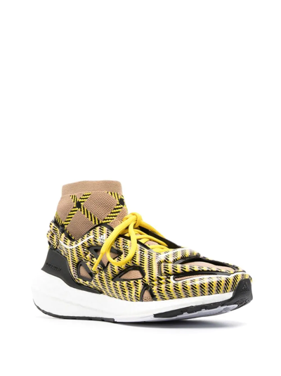 Adidas By Stella Mccartney All-over Graphic-print Sock Sneakers In Yellow