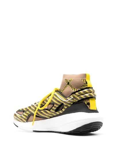Adidas By Stella Mccartney All-over Graphic-print Sock Sneakers In Yellow