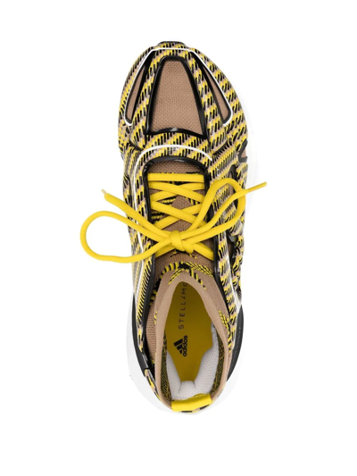 Adidas By Stella Mccartney All-over Graphic-print Sock Sneakers In Yellow