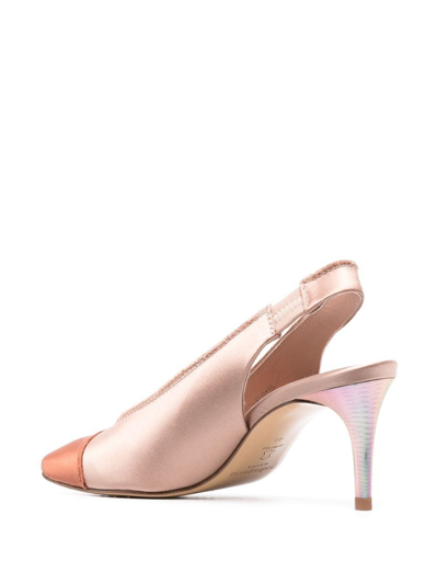 Pedro Garcia Metallic Slingback-strap 75mm Pumps In Pink