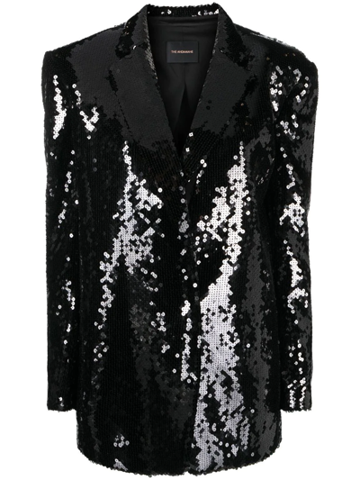 The Andamane Sequin Single-breasted Blazer In Black