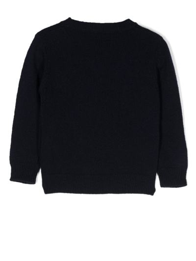Shop Il Gufo Robin Tricot-knit Sweater In Blue