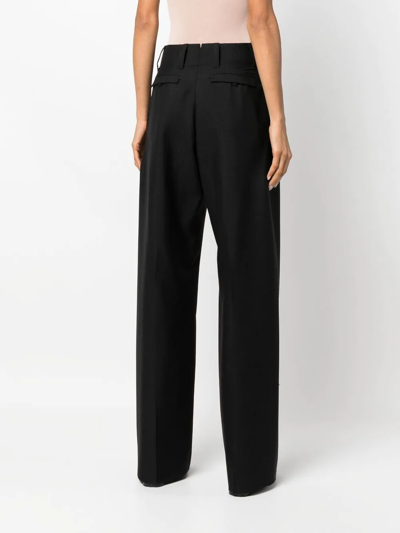 Ferragamo High-waisted Virgin-wool Trousers In Black