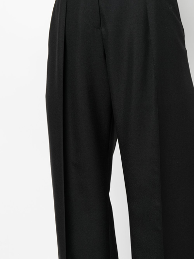 Ferragamo High-waisted Virgin-wool Trousers In Black