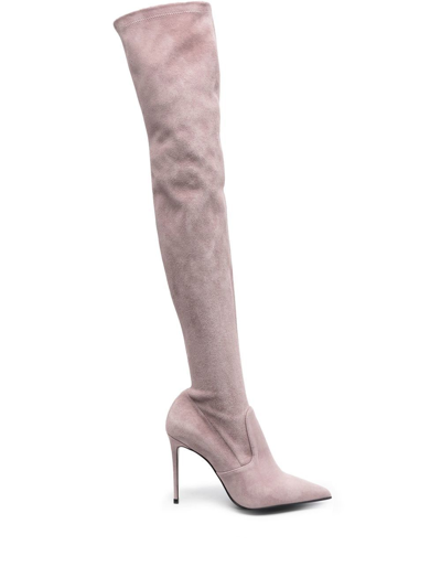 Shop Le Silla Eva Thigh-high Leather Boots In Pink