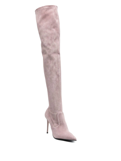 Shop Le Silla Eva Thigh-high Leather Boots In Pink