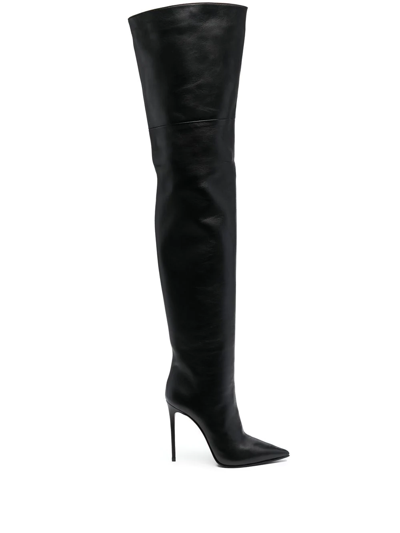 Shop Le Silla Eva Thigh-high Boots In Black